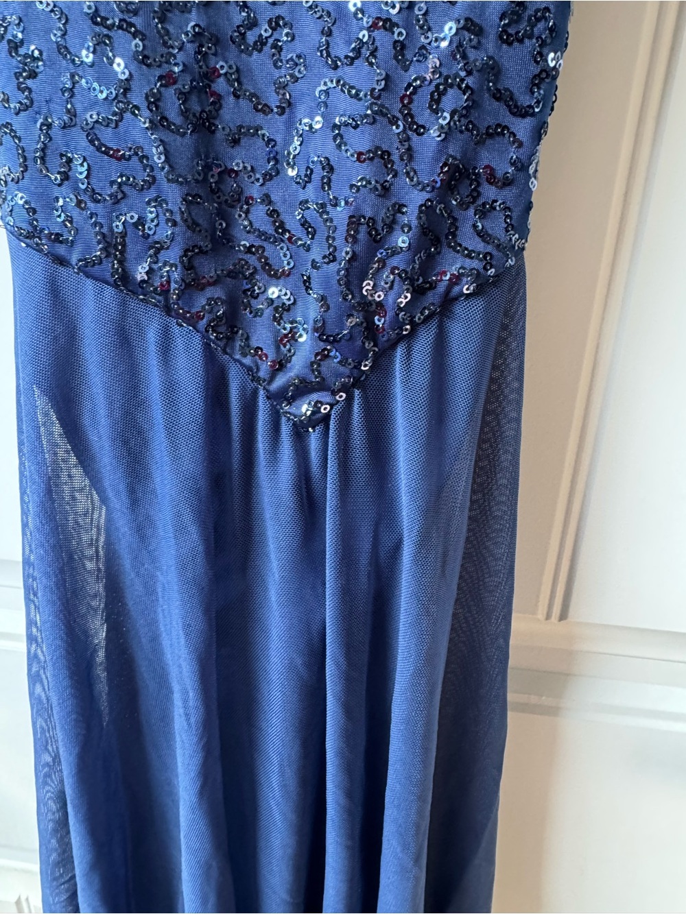 Balera Navy Sequin Dance Maxi Mesh Dress S/M - Picture 4 of 9